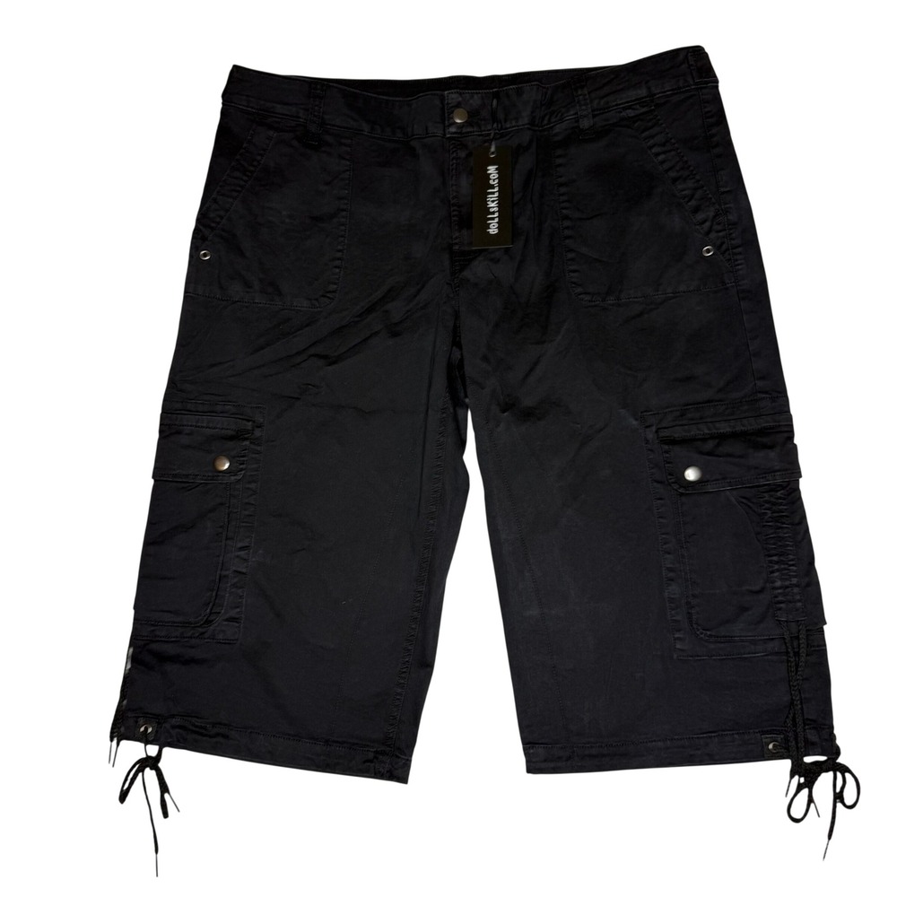 NWT dELiA*s Dolls Kill Parker Black Cargo Capris Y2K Size XXL